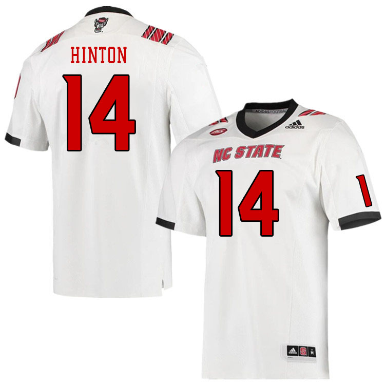 Men #14 Rente Hinton North Carolina State Wolfpacks College Football Jerseys Stitched-White